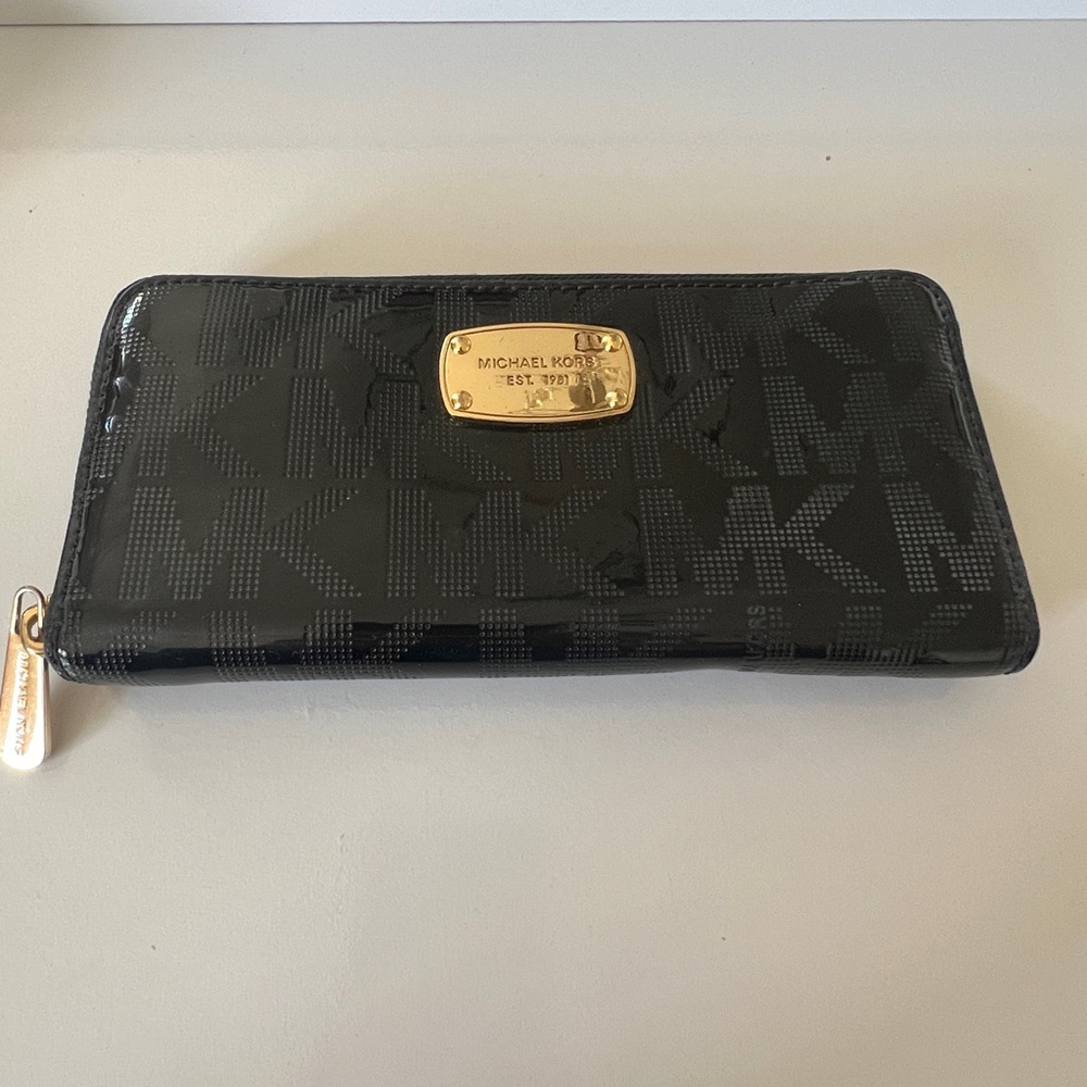 Michael Kors Black and Gold Logo Wallet